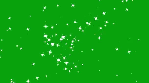 Estrelas Cintilantes Movimento Gráficos Com Fundo Tela Verde — Vídeo de Stock