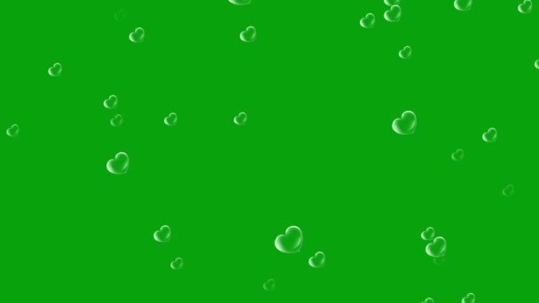 Bolle Cuore Grafica Movimento Con Sfondo Schermo Verde — Video Stock