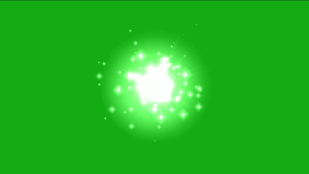Блискучі Блискітки Графіки Руху Частинок Зеленим Екраном Фону — стокове відео