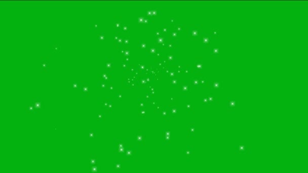 輝く星のモーショングラフィックスと緑の画面の背景 — ストック動画