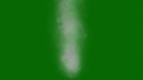 緑色の画面の背景を持つ白い煙の動きのグラフィック — ストック動画