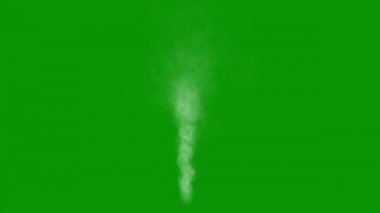 Yeşil ekran arka planına sahip beyaz duman hareketi grafikleri