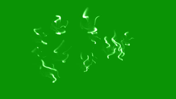 具有绿色屏幕背景的神奇烟雾运动图形 — 图库视频影像
