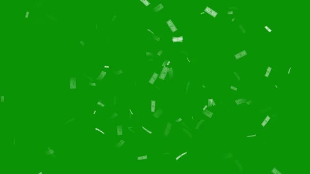 Flying Currency Notes Motion Graphics Green Screen Background — Vídeo de Stock