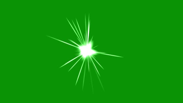 Estrellas Brillantes Rayos Luz Gráficos Movimiento Con Fondo Pantalla Verde — Vídeo de stock