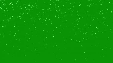 Düşen yıldızlar yeşil ekran arka planına sahip hareketli grafikler