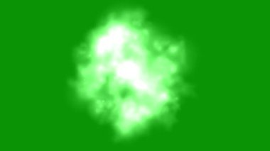 Yeşil ekran arkaplanlı yanıp sönen duman hareketi grafikleri