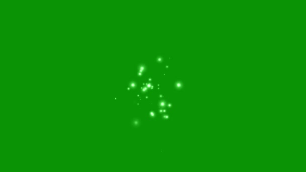 Skiner Glitter Partiklar Rörelse Grafik Med Grön Skärm Bakgrund — Stockvideo