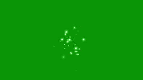 Graphiques Mouvement Particules Brillantes Avec Fond Vert — Video