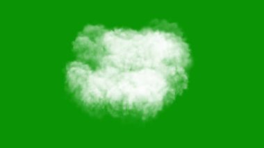 Yeşil ekran arkaplanlı beyaz bulutlar hareket grafikleri