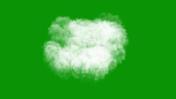 Weiße Wolken Bewegungsgrafik Mit Grünem Hintergrund — Stockvideo