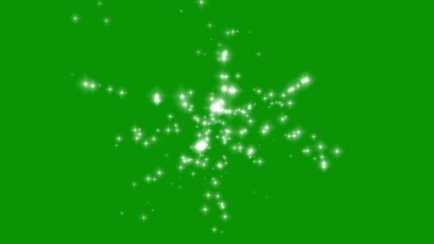 Brillante Brillo Partículas Gráficos Movimiento Con Fondo Pantalla Verde — Vídeo de stock