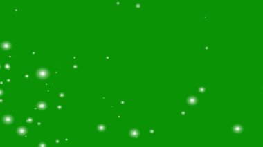 Yeşil ekran arkaplan ile uçan beyaz parçacıklar hareket grafikleri