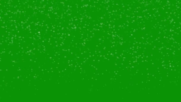 Flygande Vatten Bubblor Rörelse Grafik Med Grön Skärm Bakgrund — Stockvideo