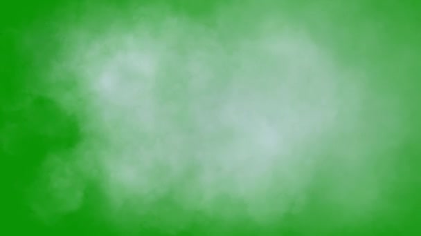 緑の画面の背景と白い霧の動きのグラフィックを移動 — ストック動画