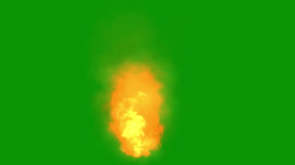 Rasende Feuer Bewegungsgrafik Mit Grünem Bildschirmhintergrund — Stockvideo