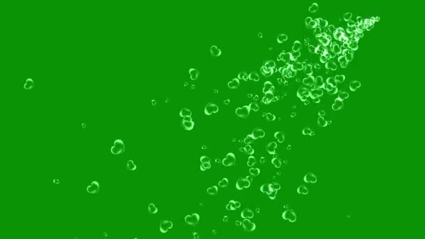 Hart Bubbels Streamen Beweging Graphics Met Groen Scherm Achtergrond — Stockvideo