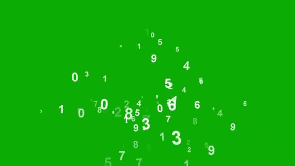 Caindo Dígitos Gráficos Movimento Com Fundo Tela Verde — Vídeo de Stock