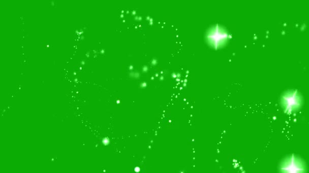 Magische Sterne Bewegungsgrafik Mit Grünem Hintergrund — Stockvideo
