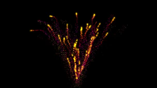 Fogos Artifício Movimento Gráficos Com Fundo Noturno — Vídeo de Stock