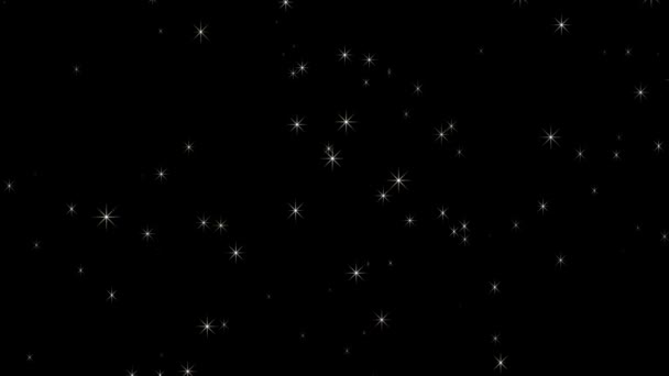 Αστέρια Μέσα Από Γραφικά Διαστημικής Κίνησης Φόντο Νύχτα — Αρχείο Βίντεο