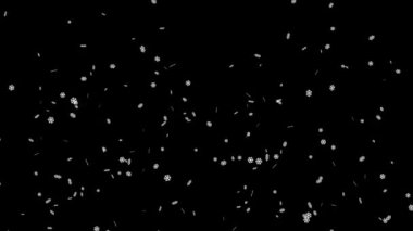 Düşen kar taneleri, gece arkaplanlı hareket grafikleri
