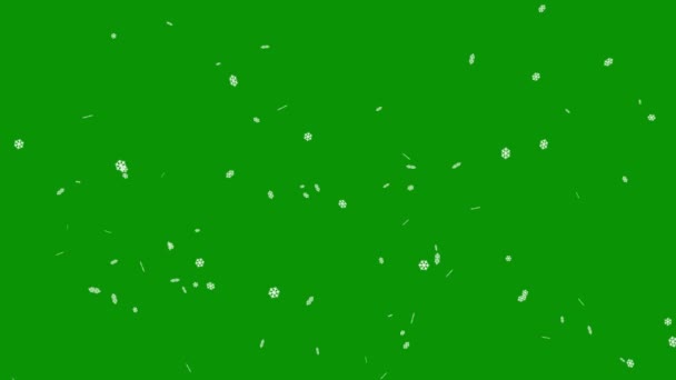 Neve Bokeh Luci Movimento Grafica Con Sfondo Schermo Verde — Video Stock