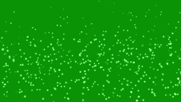 Fliegende Glitzerpartikel Bewegungsgrafik Mit Grünem Hintergrund — Stockvideo