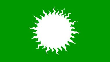 Yeşil ekran arkaplan ile parlayan güneş hareketi grafikleri