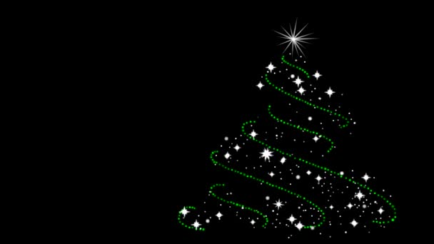 Árbol Navidad Estrellas Brillantes Con Fondo Nocturno — Vídeos de Stock