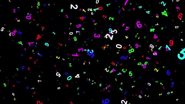 Colourful Numbers Motion Graphics Night Background — ストック動画