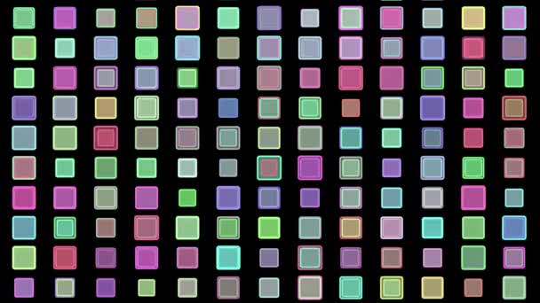 Colour Squares Pattern Motion Graphics Night Background — 图库视频影像