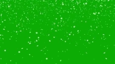Yeşil ekran arkaplanlı kar yağışı hareketi grafikleri
