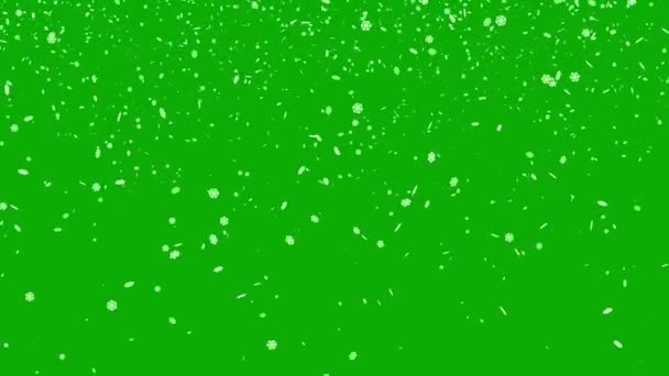 Graphiques Mouvement Neige Avec Fond Écran Vert — Video