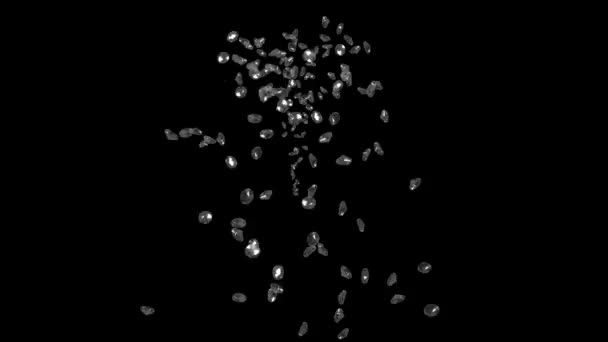 Графика Движения Фонтана Ночным Фоном — стоковое видео