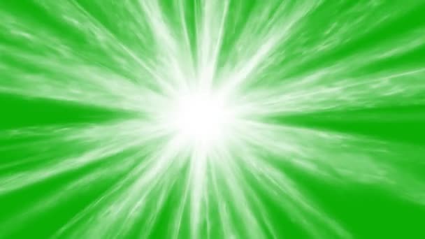 Rayons lumineux graphiques mouvement avec fond d'écran vert