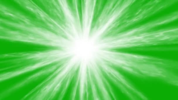 Rayos Luz Brillante Gráficos Movimiento Con Fondo Pantalla Verde — Vídeo de stock