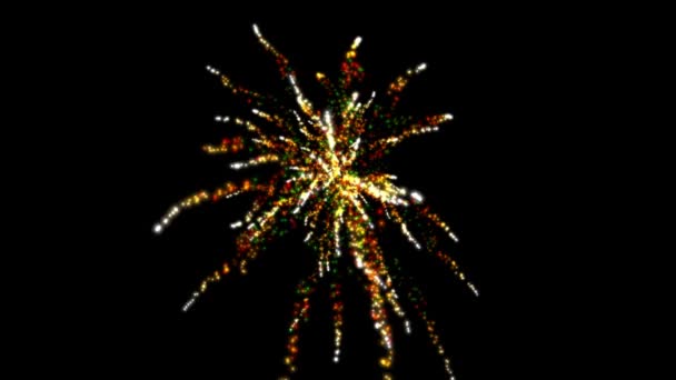 Pohybová Grafika Fireworks Nočním Pozadím — Stock video