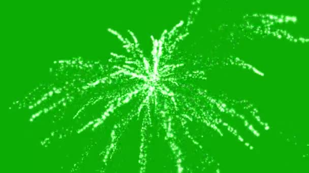 Vuurwerk Motion Graphics Met Groene Achtergrond Scherm — Stockvideo