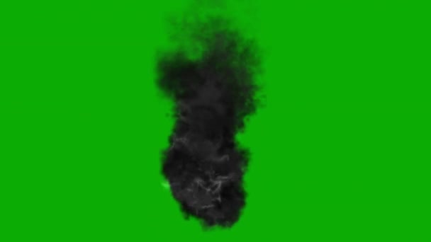 Gráficos Movimiento Humo Chispa Negra Con Fondo Pantalla Verde — Vídeo de stock