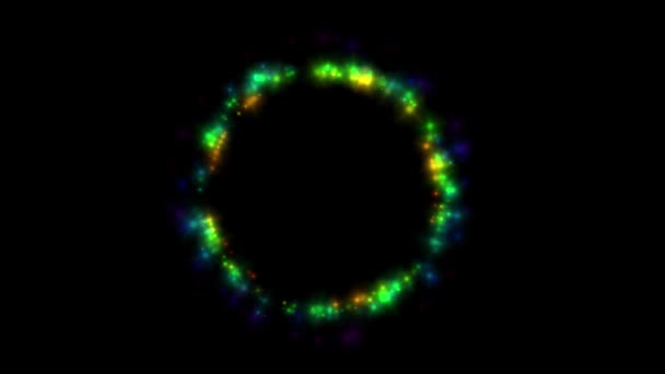 Волшебная Красочная Научно Фантастическая Графика Портала Движения Ночным Фоном — стоковое видео