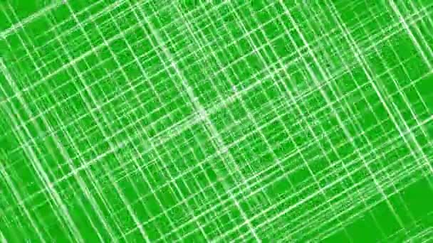 Gráficos Movimiento Líneas Cuadrícula Blanca Con Fondo Pantalla Verde — Vídeos de Stock