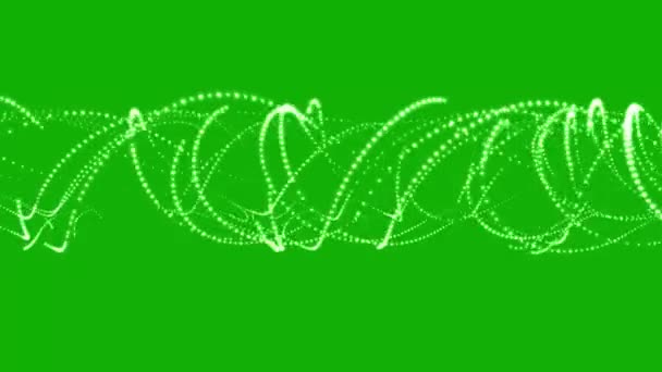 Волшебные Спирали Движущейся Графики Зеленом Фоне Экрана — стоковое видео