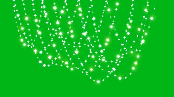 Luces Decorativas Festivas Gráficos Movimiento Con Fondo Pantalla Verde — Vídeos de Stock