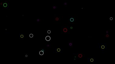 Gece arkaplanlı renkli daireler hareketli grafikler