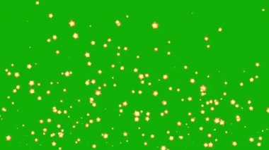 Yükselen yıldızlar yeşil ekran arka planına sahip hareketli grafikler