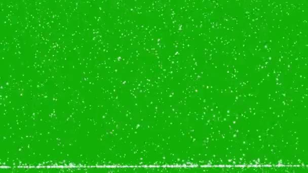 緑の画面の背景を持つ降雪運動グラフィックス — ストック動画