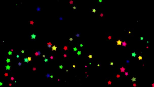 Graphiques de mouvement étoiles colorées avec fond de nuit