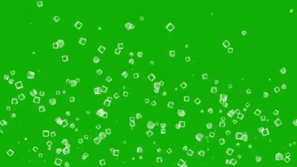 Flying Transparent Cubes Motion Graphics Green Screen Background — Stock Video