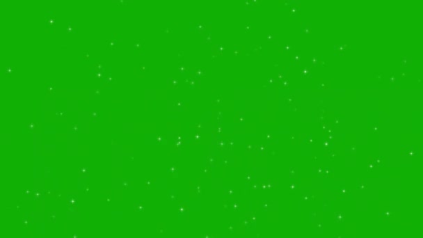 Λαμπερά Αστέρια Κινούμενα Γραφικά Πράσινο Φόντο Οθόνη — Αρχείο Βίντεο